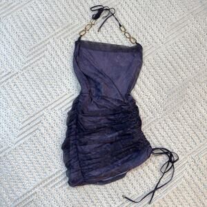 Purple capsule halterneck dress